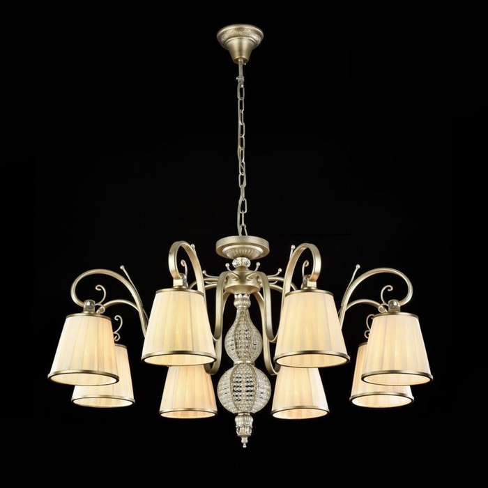 Люстра подвесная Brezza 8x40W E14 античное золото 82x82x49см