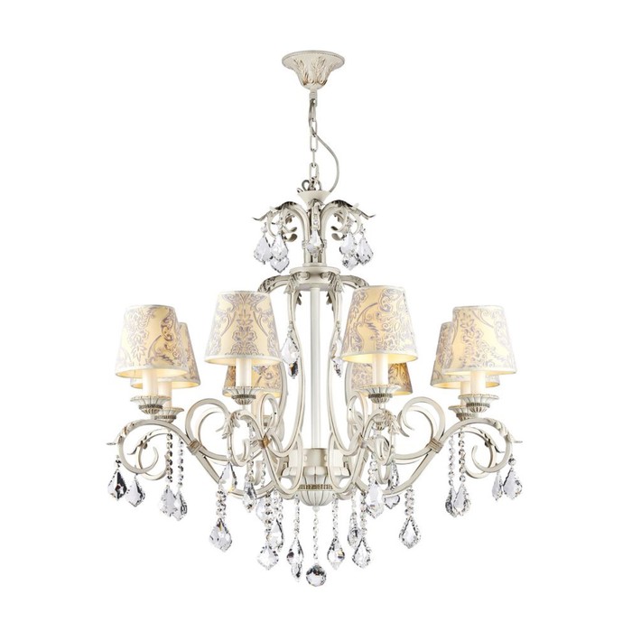 Люстра подвесная Velvet 8x40W E14 кремовое золото 82x82x82см