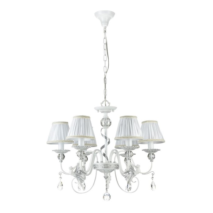 Люстра подвесная Elina 6x40W E14 серебро 61x61x51см