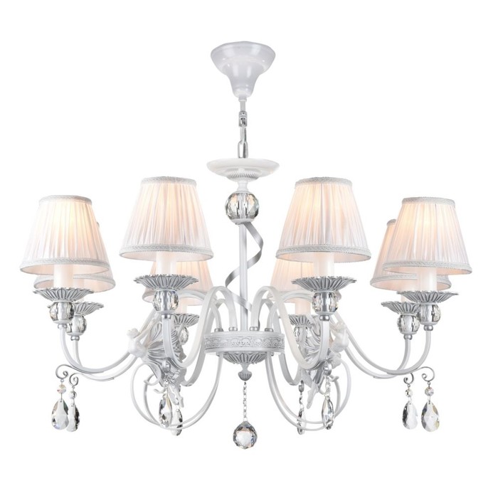 Люстра подвесная Elina 8x40W E14 серебро 76x76x51см