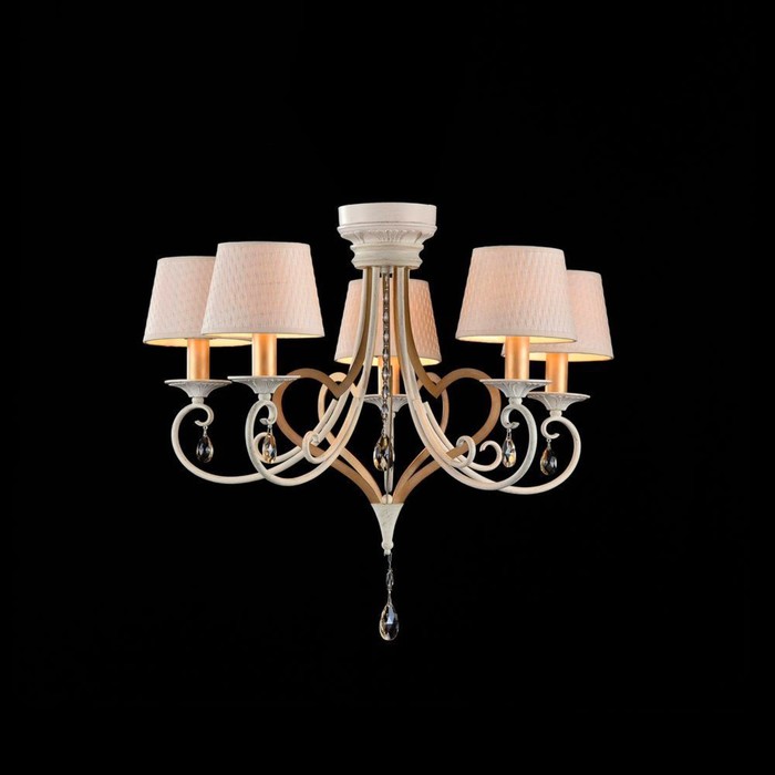 Люстра подвесная Enna 5x40W E14 белое золото 65x65x57см