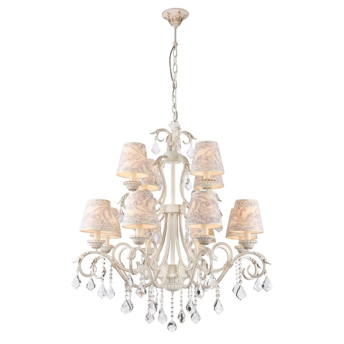 Люстра подвесная Velvet 12x40W E14 кремовое золото 82x82x93см