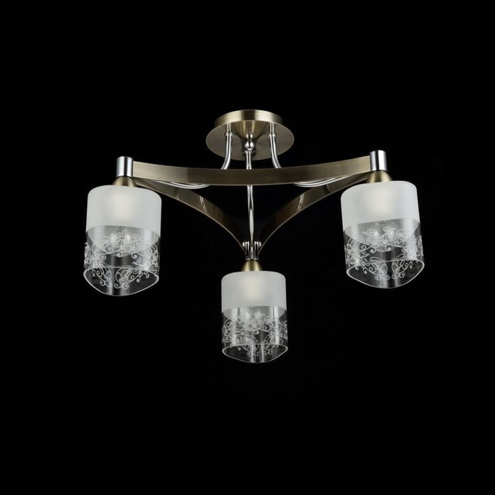 Люстра потолочная Tasmania 3x40W E14 хром, бронза 50,7x50,7x22см