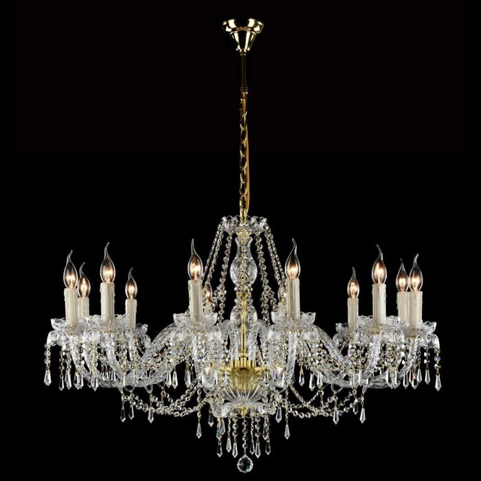 Люстра подвесная Adel 12x60W E14 золото 100x100x67см