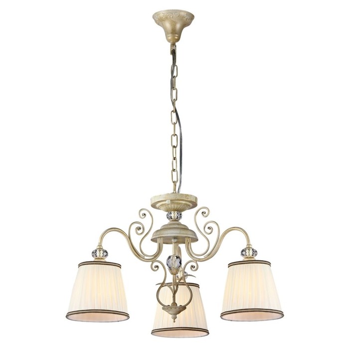 Люстра подвесная Vintage 3x40W E14 белое золото 58x58x36см