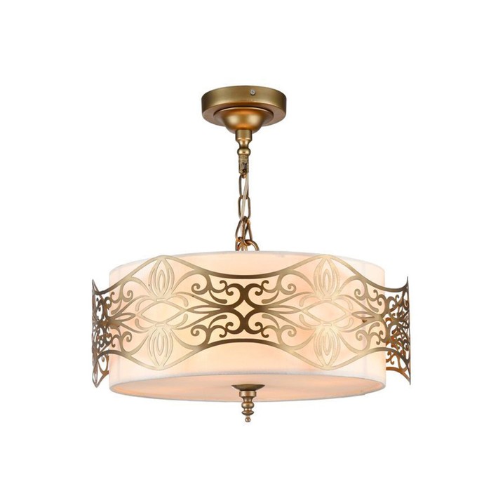 Люстра подвесная Burgeon 4x40W E14 золото 45,5x45,5x25см