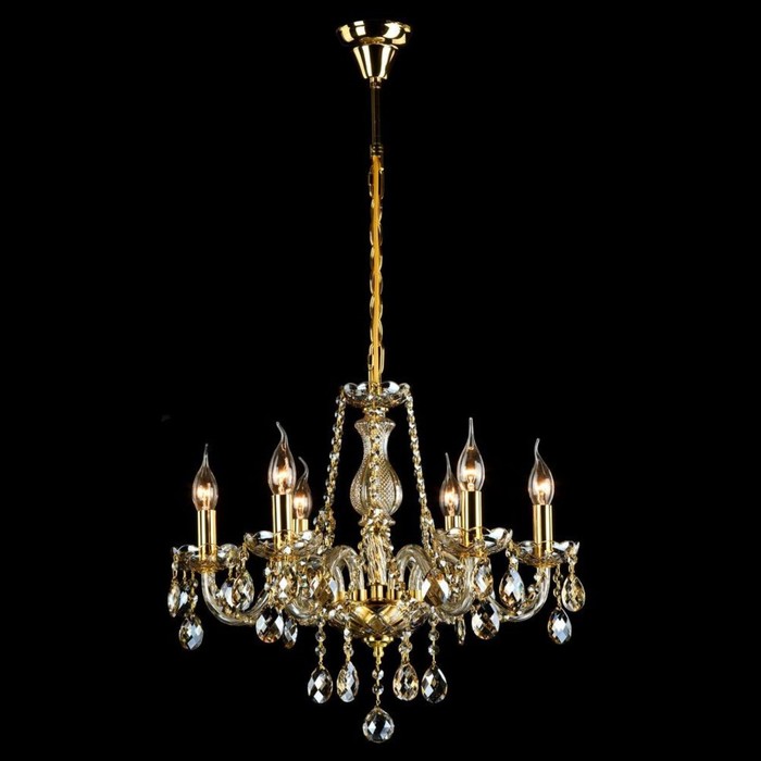 Люстра подвесная Brandy 6x60W E14 золото 53x53x0см