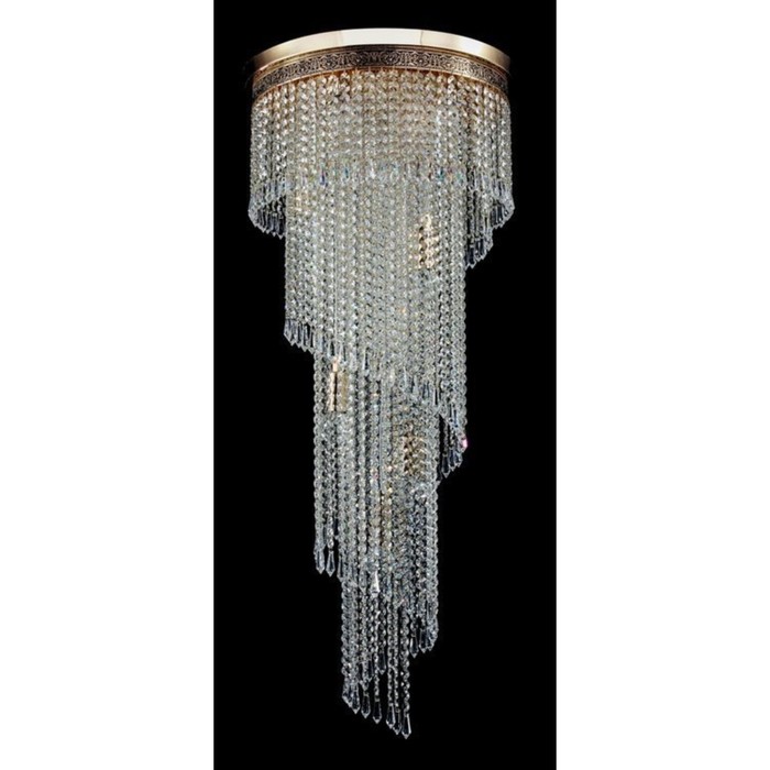 Люстра потолочная Cascade 12x60W E14 золото 42x42x100см