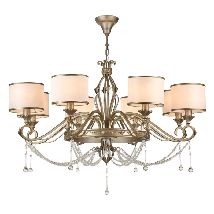 Люстра подвесная Fiore 8x40W E14 античное золото 91x91x63см