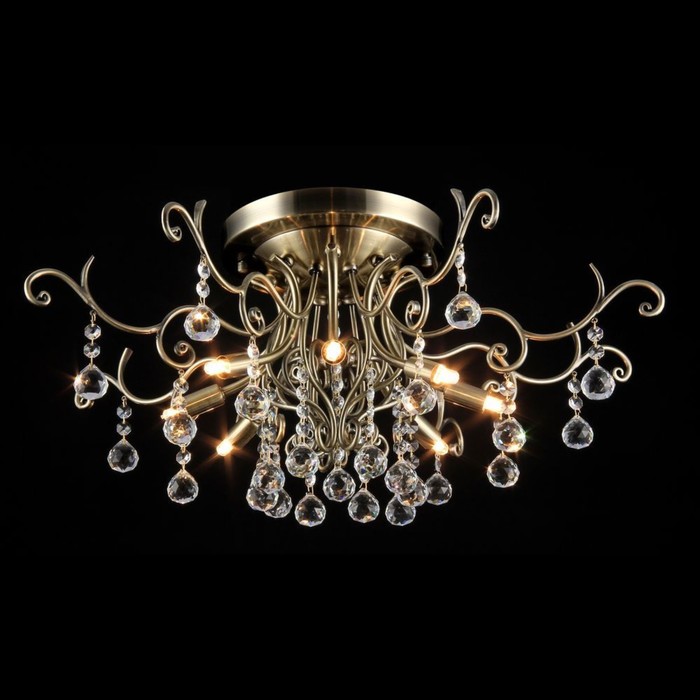 Люстра потолочная Frost 8x40W G9 бронза 65x65x30см