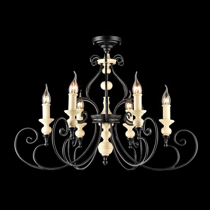 Люстра подвесная Karina 6x60W E14 черный 72x72x56см