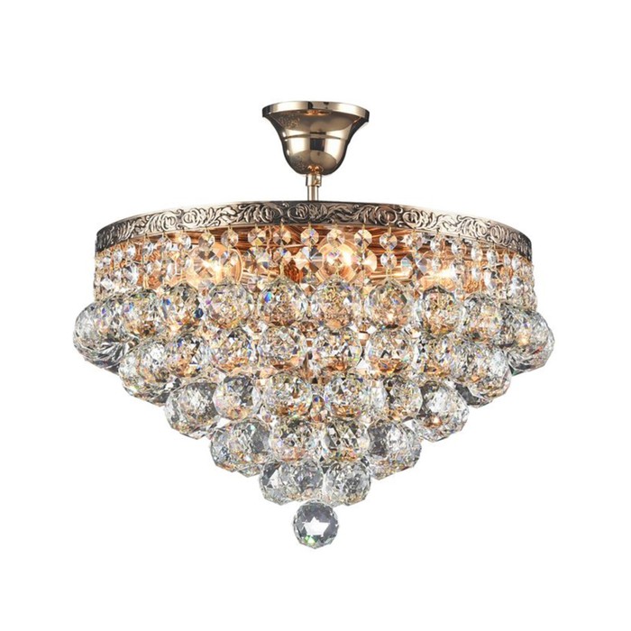 Люстра потолочная Gala 6x60W E27 золото 38x38x38см