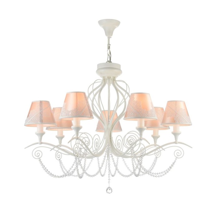 Люстра подвесная Lucy 7x40W E14 белый глянцевый 87x87x63,5см