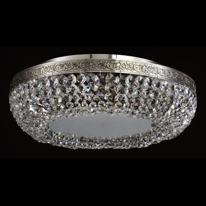 Люстра потолочная Luna 6x60W E27 никель 45x45x12,5см