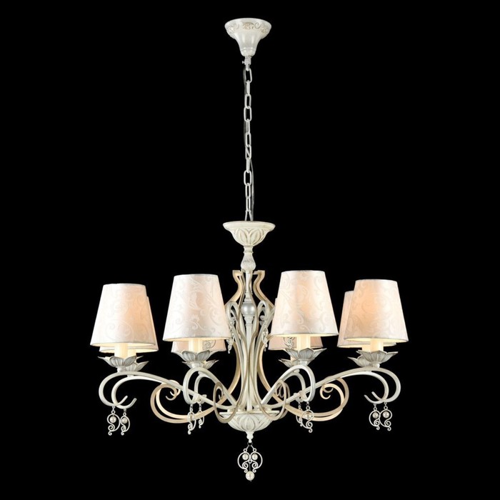 Люстра подвесная Monile 8x40W E14 белое золото 76x76x61см