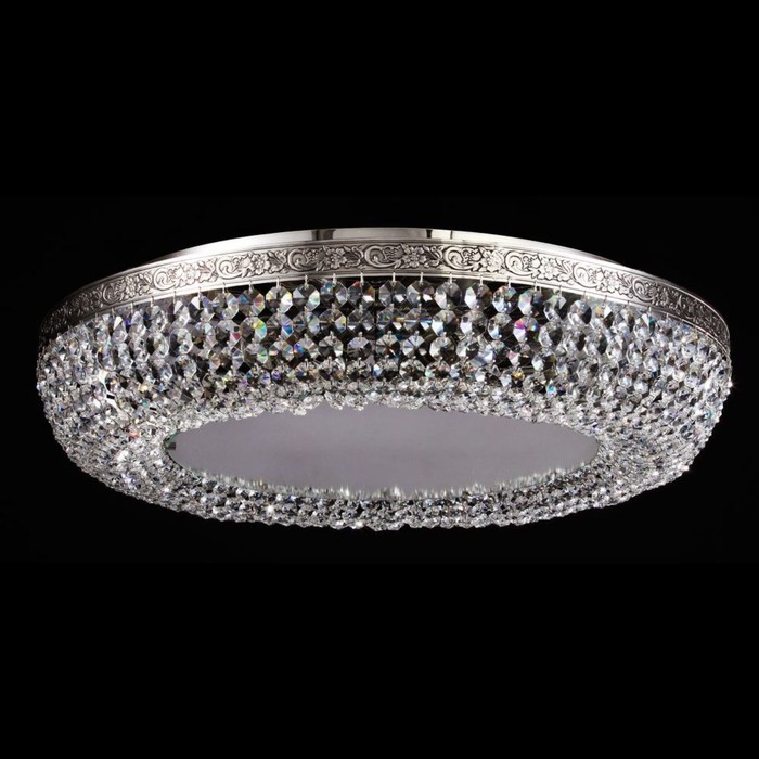 Люстра потолочная Luna 8x60W E27 никель 60x60x13,5см