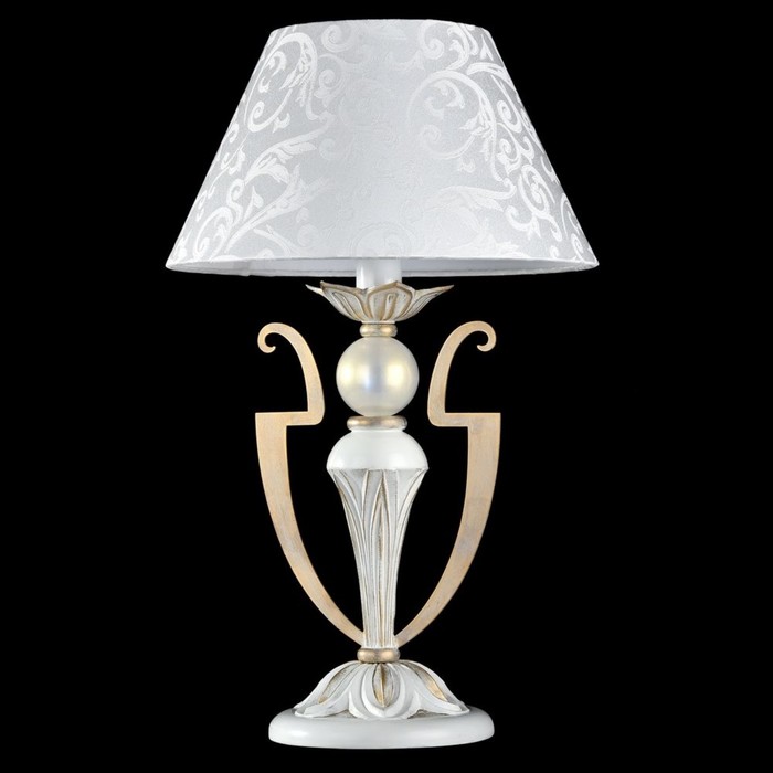 Настольная лампа Monile 1x40W E14 белое золото 28x28x46см