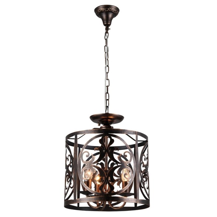 Люстра потолочная Rustika 3x60W E14 коричневый 36x36x43см