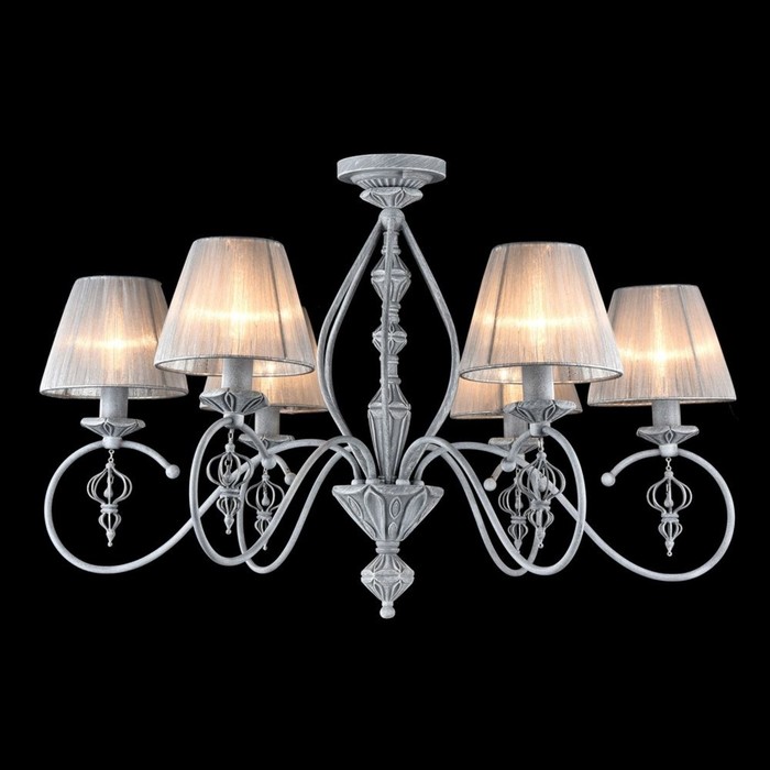 Люстра подвесная Monsoon 6x40W E14 серый антик 74x74x50см