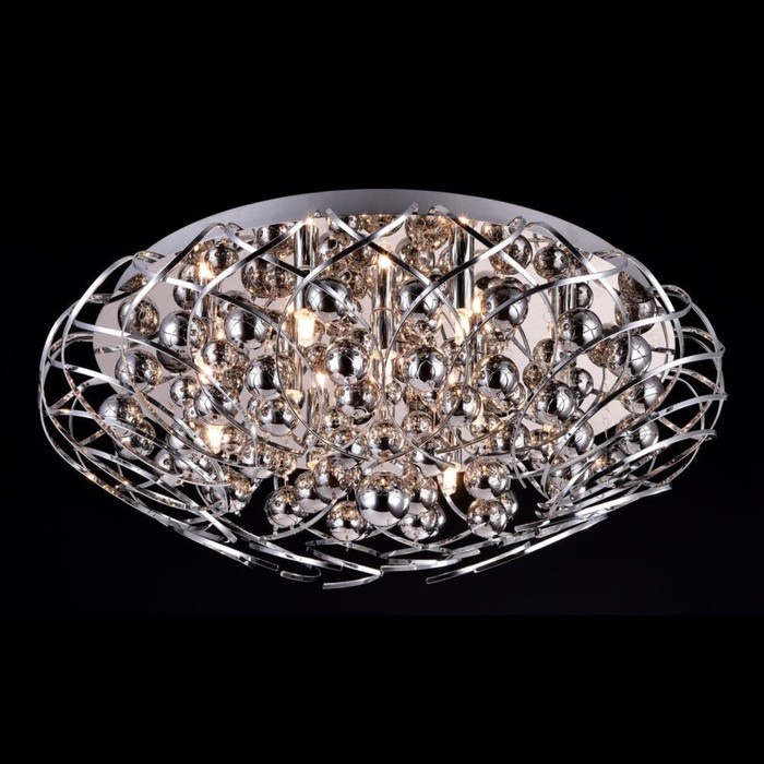 Люстра потолочная Galaxy 12x40W G9 никель 64x64x22см