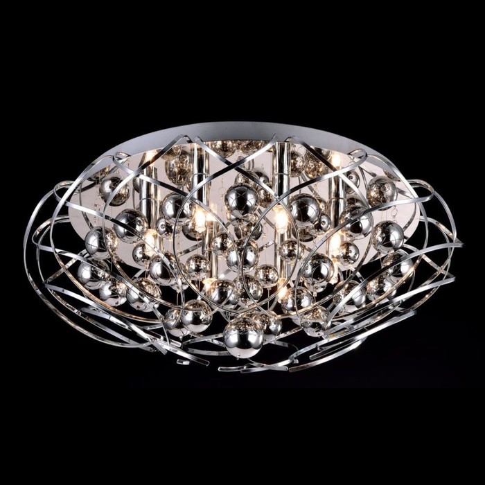 Люстра потолочная Galaxy 8x40W G9 никель 52x52x22см