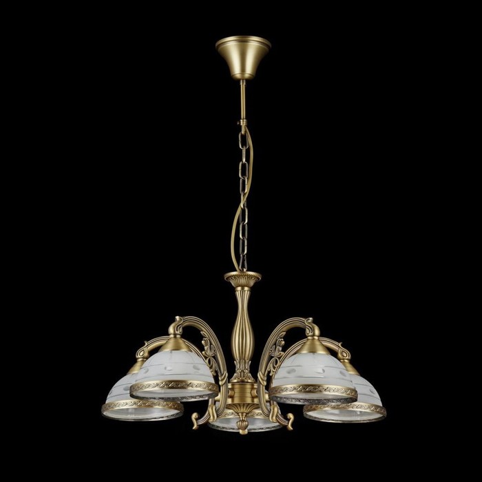 Люстра подвесная Bristol 5x60W E27 латунь 56x56x30см