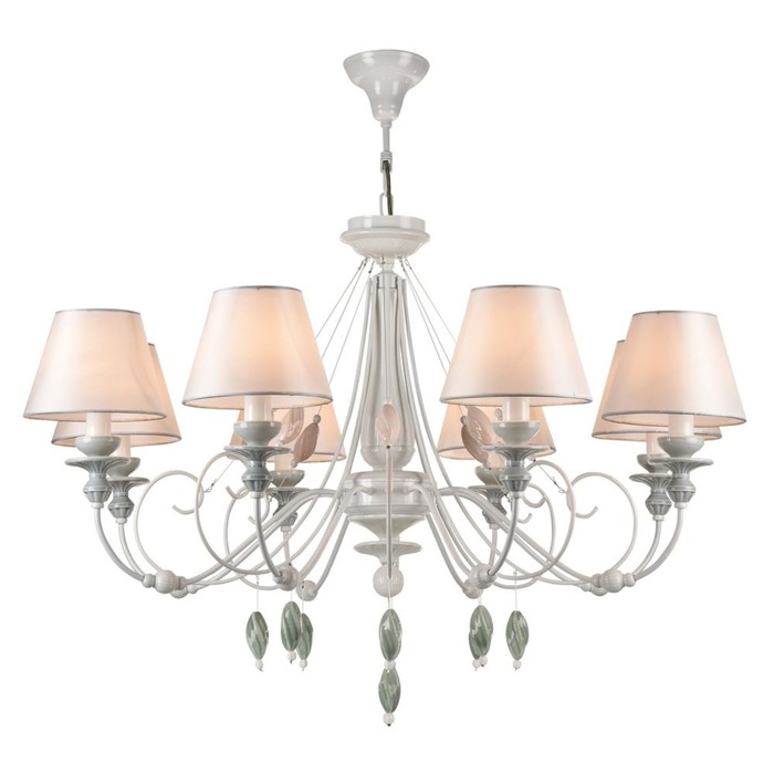 Люстра подвесная Adelia 8x40W E14 белый глянцевый 93x93x64см