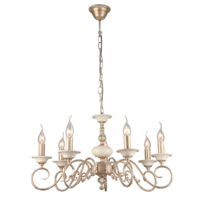 Люстра подвесная Perla 7x60W E14 кремовое золото 66x66x37см