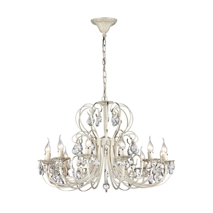 Люстра подвесная Princess 12x60W E14 кремовое золото 80x80x44см