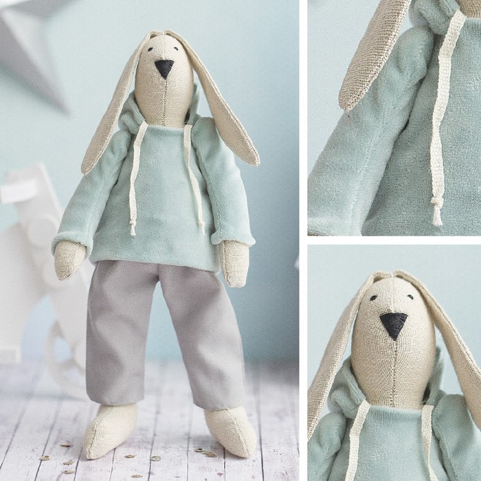 фото Мягкая игрушка «домашний зайка банни», набор для шитья, 21 × 0.5 × 29.7 см арт узор