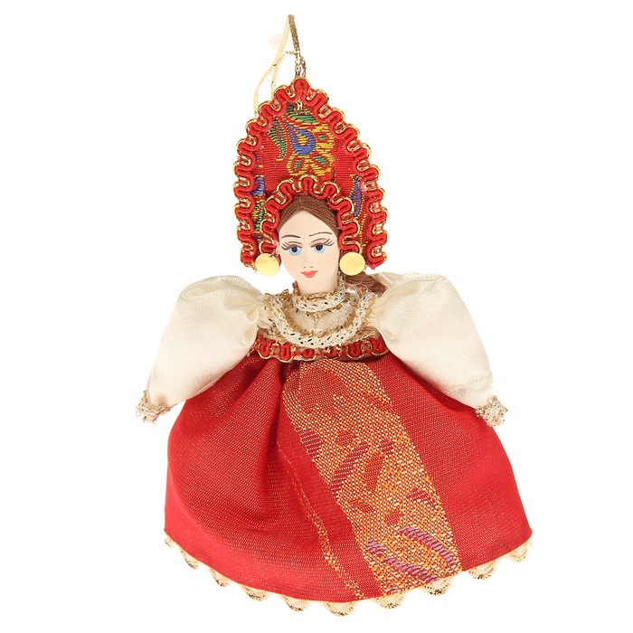 Сувенирная кукла подвесная "Красна-девица" 12 см, МИКС