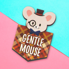 

Деревянный значок «Gentle mouse», 9,6 х 11 см