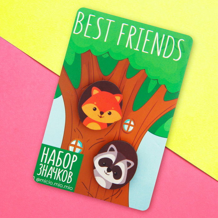 Значок на подложке "Best friends"