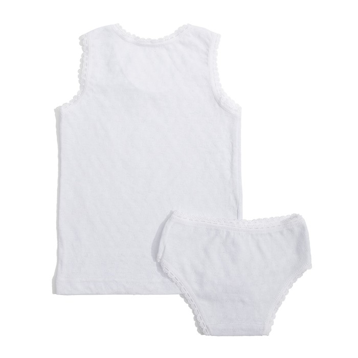 Комплект для девочки 124, цвет белый, рост 86 см