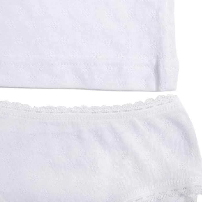 Комплект для девочки 124, цвет белый, рост 86 см