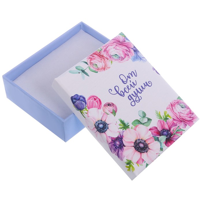 Подарочная коробочка под кулон/серьги/кольцо «Цветочная фантазия», 7 х 9 х 2,8 см