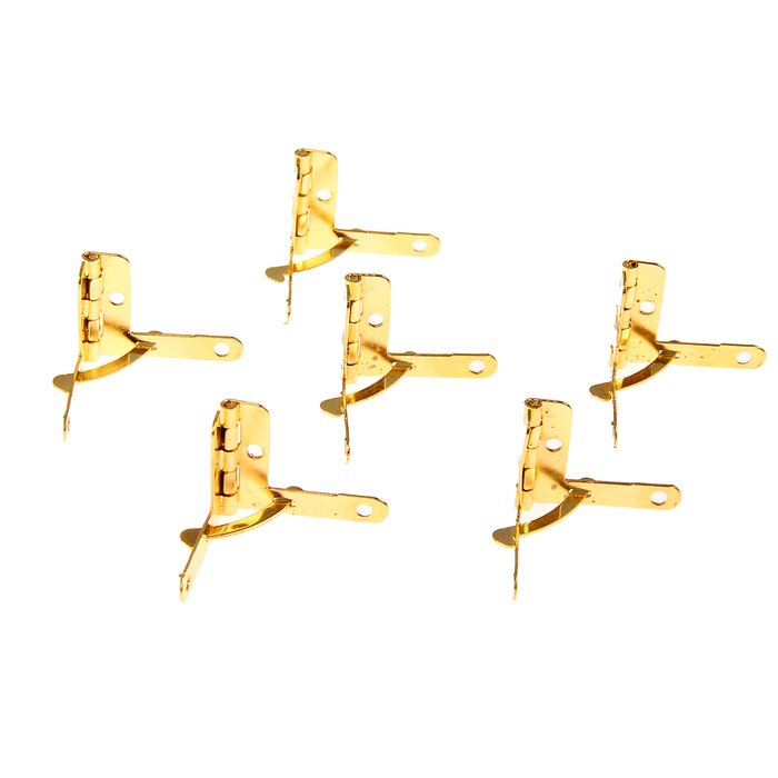 Петля с ограничителем металл (набор 6 шт) золото 2,5х2 см