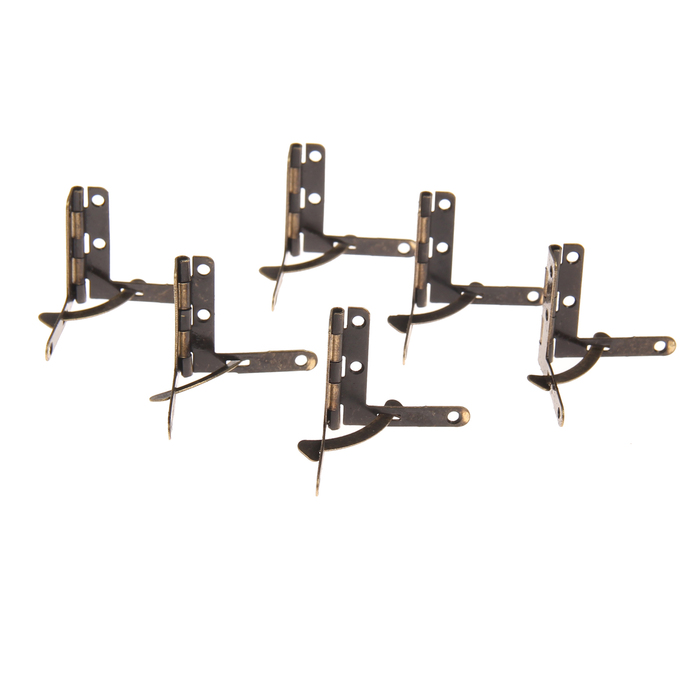 Петля с ограничителем металл (набор 6 шт) бронза 3,5х3 см