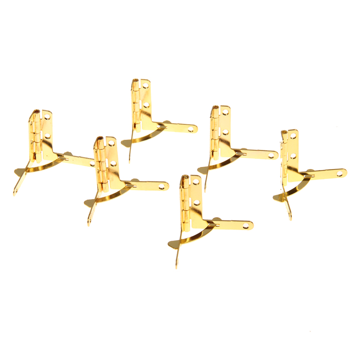 Петля с ограничителем металл (набор 6 шт) золото 3,5х3 см