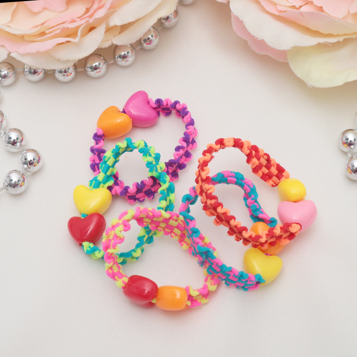 Резинка для волос "Магическая" (набор 5 шт) сердечки