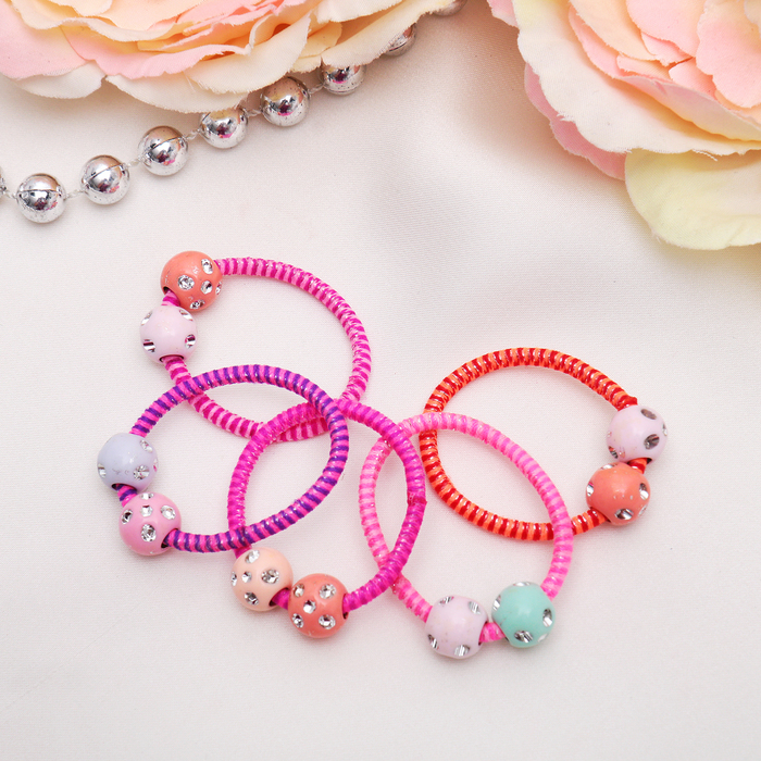 Резинка для волос "Магическая" (набор 5 шт) шарик со стразой