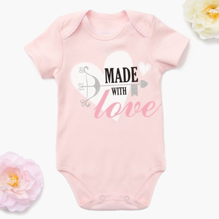 Боди детское Крошка Я "Made with love" рост 68-74см (6-9мес)