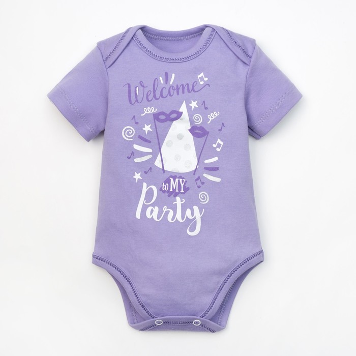 Боди детское Крошка Я "Welcome to party" рост 62-68см (3-6мес)