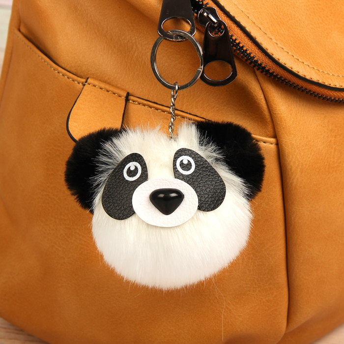 Пушистик на кольце "Панда" 8х8 см