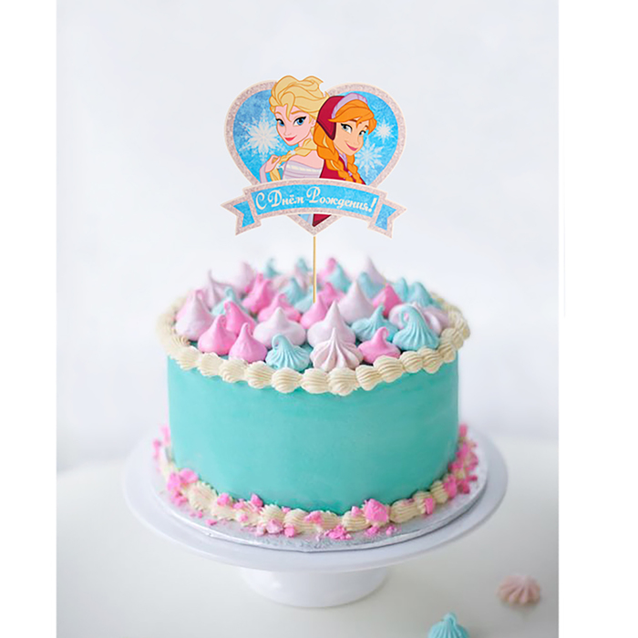 Топпер в торт "С Днем Рождения" Холодное сердце