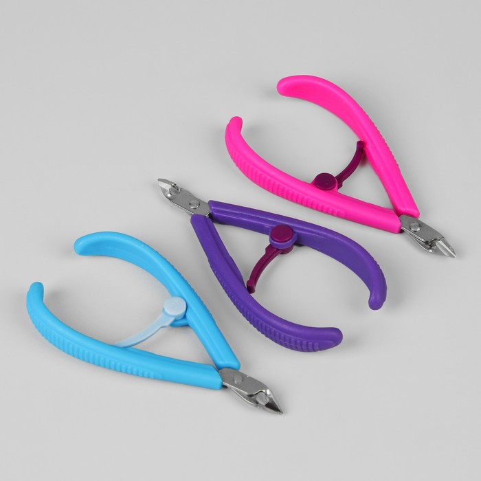 Кусачки маникюрные, одинарная пружина, 11см, рабочая область-8мм, цвет МИКС