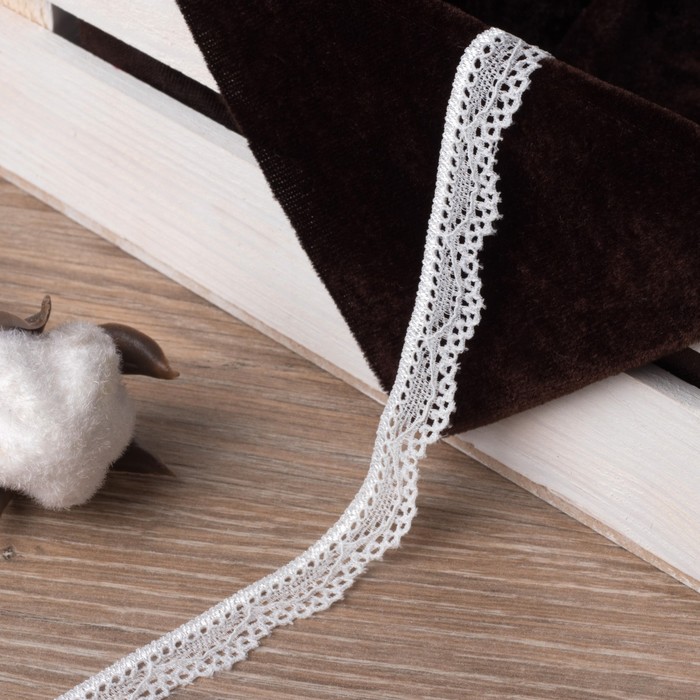 Кружево эластичное, ширина 15мм, 10±1м, цвет белый