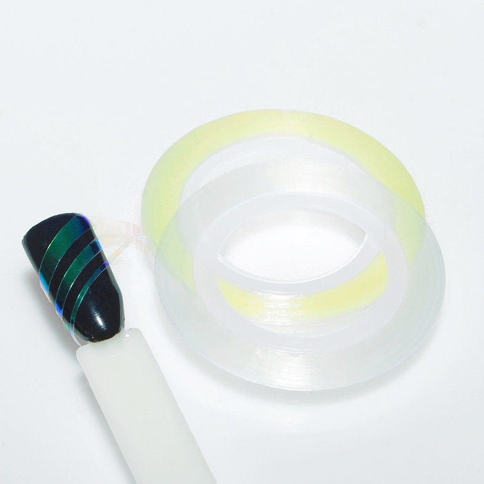 Лента фольгированная клеевая для ногтей "Голография", 1/2/3мм, 18м, 3шт, цвет белый