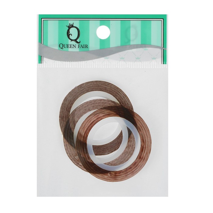 Лента фольгированная клеевая для ногтей "Голография", 1/2/3мм, 18м, 3шт, цвет золотой