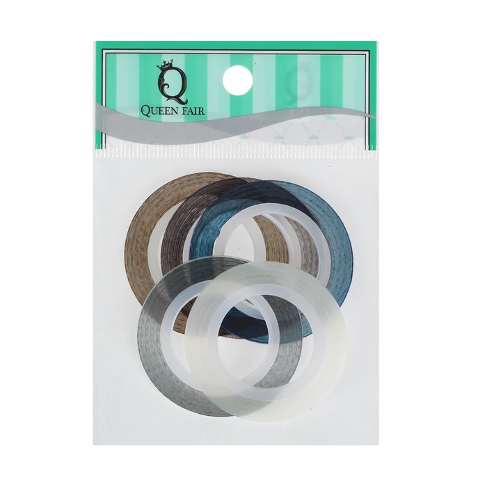 Лента фольгированная клеевая для ногтей "Голография", 2мм, 18м, 5шт, цвет МИКС